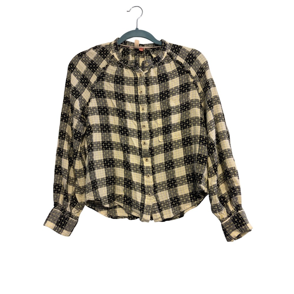 Pilcro By Anthropologie‎ Plaid Button Up Shirt Long Sleeve Women's Size M